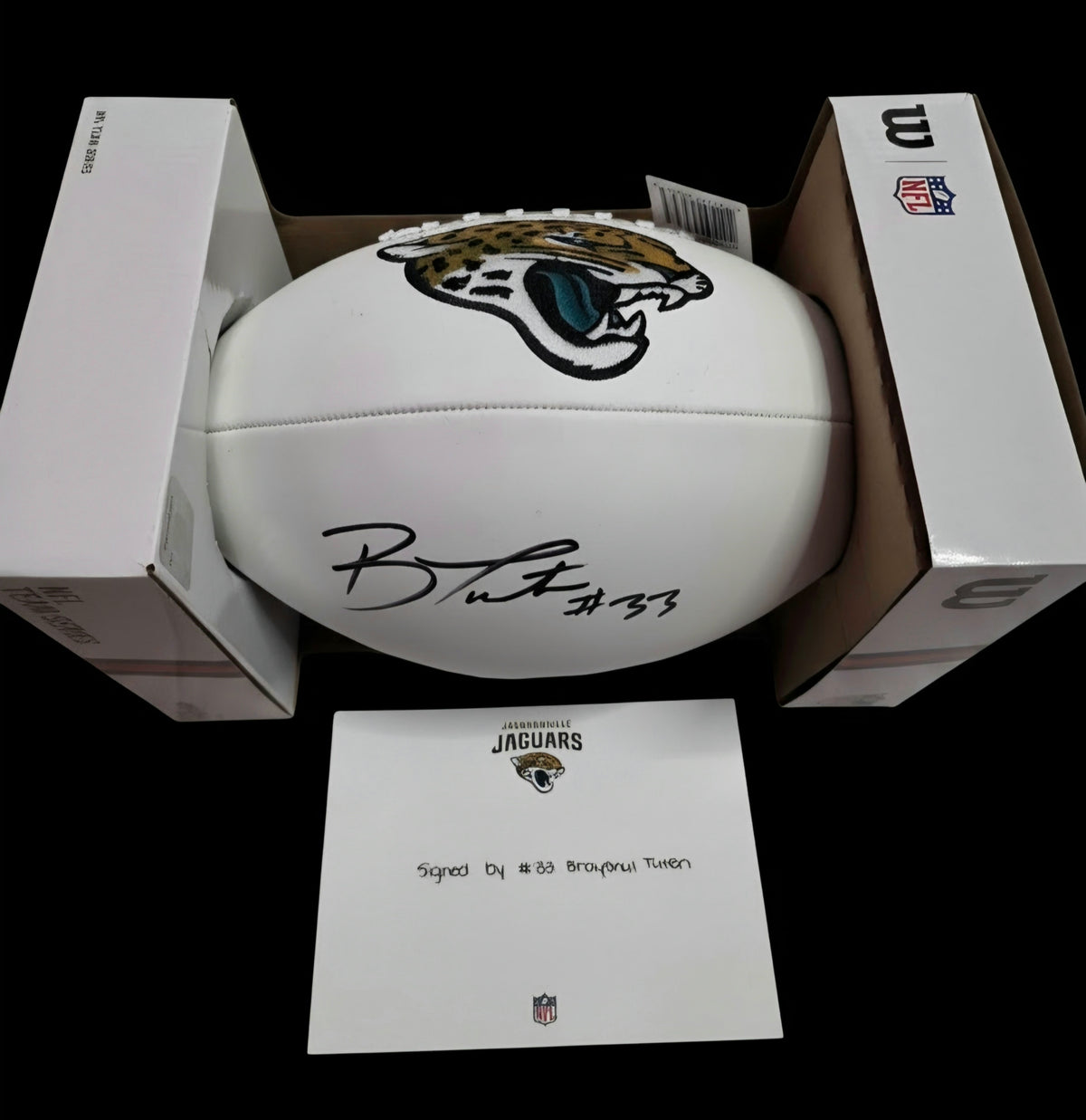 Bhayshul Tuten Autographed NFL Football - Jaguars Breakout Star!