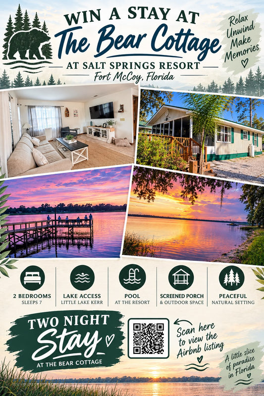 Two Night Stay @ The Bear Cottage @ Salt Springs Resort in Fort McCoy, FL